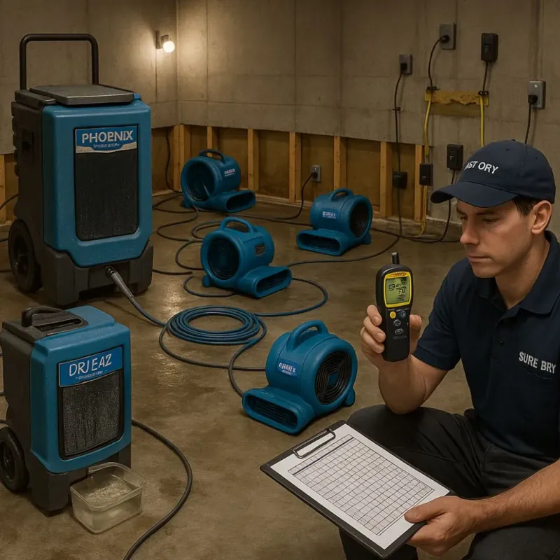 Structural Drying and Dehumidification process in Skippack, PA